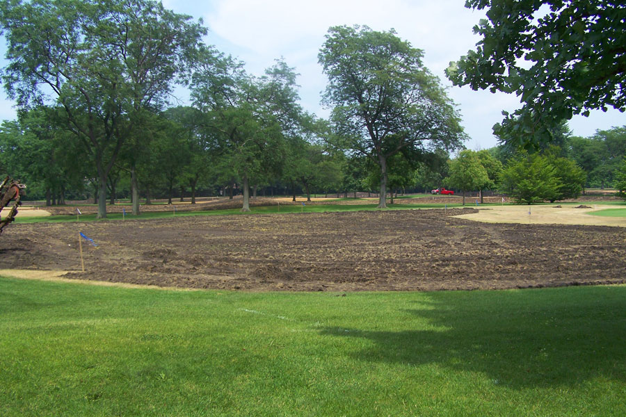 GPGC-100_3104_web Cleared landscape showing trees and a leveled area for upcoming construction, highlighting site preparation for municipal improvements.