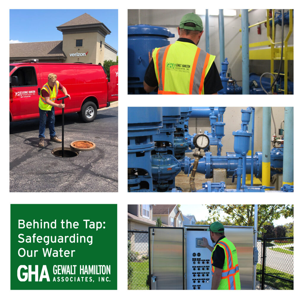 collage of pictures showing certified water operator at work